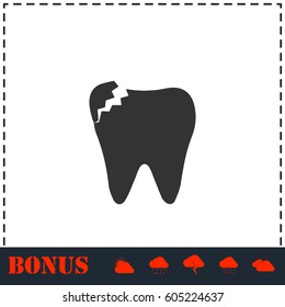Dental Problem icon flat. Simple vector symbol and bonus icon