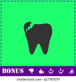 Dental Problem icon flat. Simple vector symbol and bonus icon