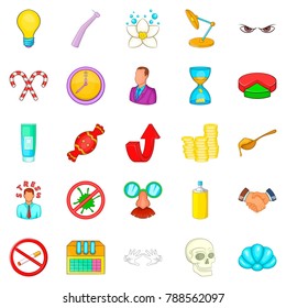 Dental problem icons set. Cartoon set of 25 dental problem vector icons for web isolated on white background