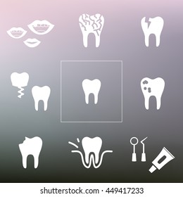 dental problems icons / dentist tools / teeth health care