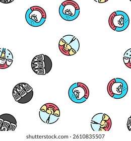 dental procedure clinic vector seamless pattern thin line illustration