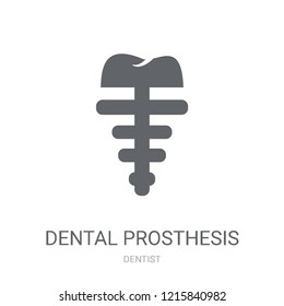 Dental prosthesis icon. Trendy Dental prosthesis logo concept on white background from Dentist collection. Suitable for use on web apps, mobile apps and print media.