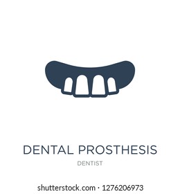 dental prosthesis icon vector on white background, dental prosthesis trendy filled icons from Dentist collection, dental prosthesis vector illustration