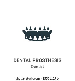 Dental prosthesis vector icon on white background. Flat vector dental prosthesis icon symbol sign from modern dentist collection for mobile concept and web apps design.