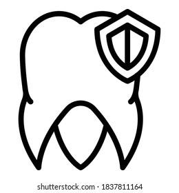 Dental protect icon. Outline dental protect vector icon for web design isolated on white background