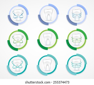 Dental protecting.Round labels.