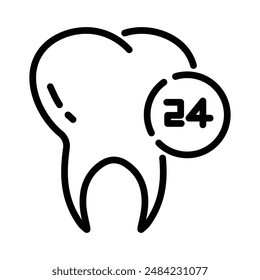 Dental Protection for 24 Hours icon design in filled and outlined style