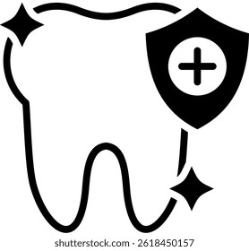 Dental Protection Icon Mixed Vector Illustration