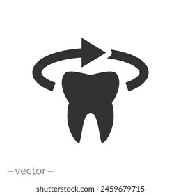 dental protection icon, teeth safety, flat symbol on white background - vector illustration