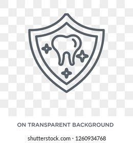 Dental Protection icon. Trendy flat vector Dental Protection icon on transparent background from Dentist collection. High quality filled Dental Protection symbol use for web and mobile