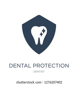 dental protection icon vector on white background, dental protection trendy filled icons from Dentist collection, dental protection vector illustration