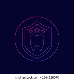 dental protection vector icon, linear