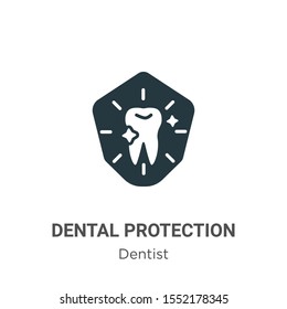 Dental protection vector icon on white background. Flat vector dental protection icon symbol sign from modern dentist collection for mobile concept and web apps design.