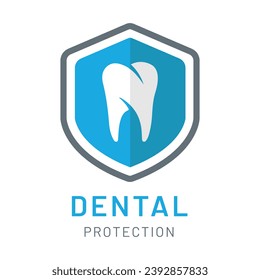 Icono vector de protección dental con símbolo dental.