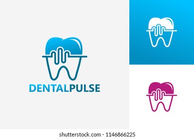 Dental Pulse Logo Template Design Vector, Emblem, Design Concept, Creative Symbol, Icon