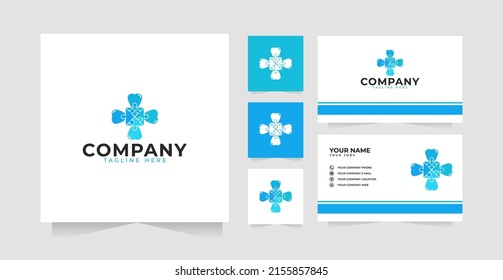 Dental puzzle logo design inspiration and business card
