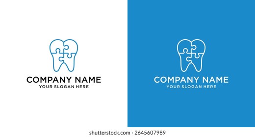 Dental Puzzle Logo Vektorbild.
