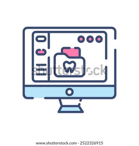 Dental Record Fill Color Icon, Vector illustration