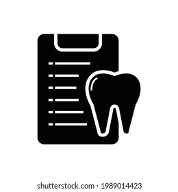 Dental Record Filled Icon Vector Illustration