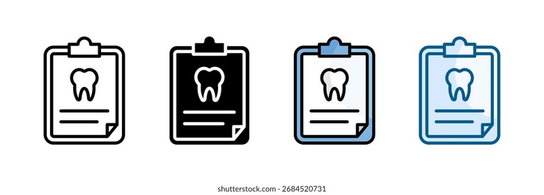 Ícone de registro dentário define coleção de vários estilos