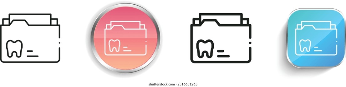 dental record icon. Thin Linear, Regular and Button Style Design Isolated On White Background