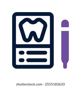 dental record icon. vector dual tone icon for your website, mobile, presentation, and logo design.