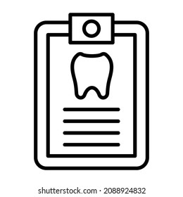 Symbol für Zahnaufzeichnungen, Vektorbild. Kann auch für Web-Apps, mobile Apps und Printmedien verwendet werden.