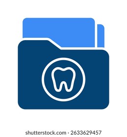 Dental Record Vector Icon for Patient Medical History. Tooth file icon, clinic documentation concept, dental report illustration