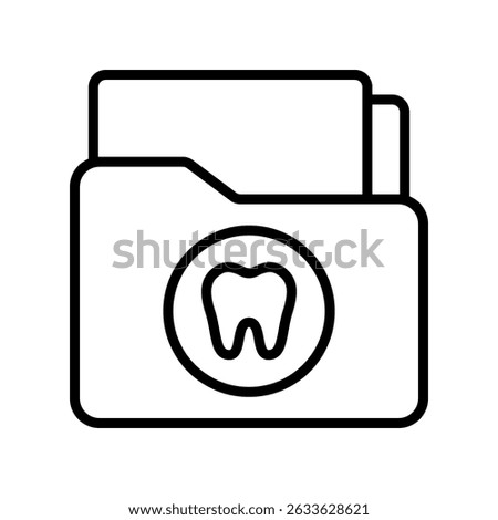 Dental Record Vector Icon for Patient Medical History. Tooth file icon, clinic documentation concept, dental report illustration