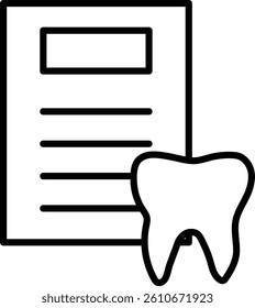 Dental Record Vector Line Icon Design