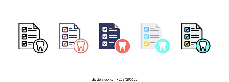 Dental Records Multi Style Icon Set
