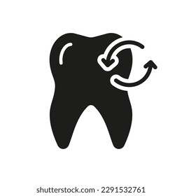 Dental Recovery Silhouette Icon. Milk Tooth Extraction Glyph Pictogram. Dental Treatment Solid Sign. Oral Medicine. Loss Temporary Baby Teeth. Dentistry Symbol. Isolated Vector Illustration.