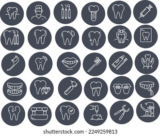  Dental Related Vector Line Icons vector design