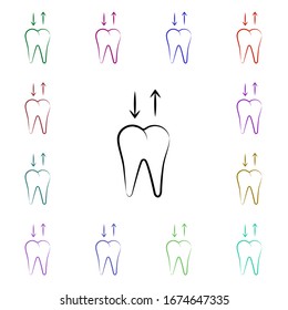 Dental, removable denture multi color style icon. Simple thin line, outline vector of dentist icons for ui and ux, website or mobile application