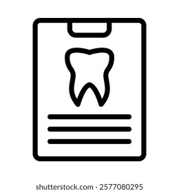 Dental Report Icon in Line Style