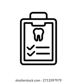 ícone Relatório Dental, gráficos de Vetor de Linha
