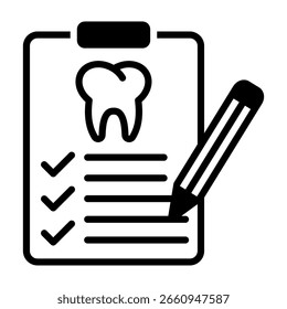 Ilustração de vetor misto de ícone de relatório dentário