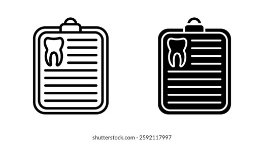 Dental Report icon set. for mobile concept and web design on white background