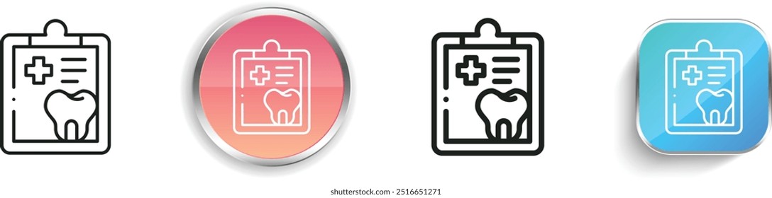 dental report icon. Thin Linear, Regular and Button Style Design Isolated On White Background