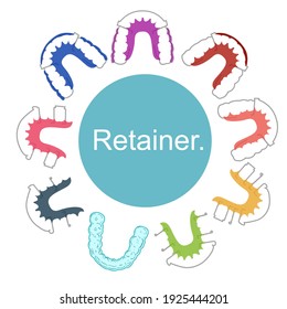 Dental (retainer) banner post template.blue background,vector illustration.