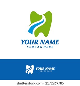 Dental with River Logo Design Template. Dental logo concept vector. Creative Icon Symbol