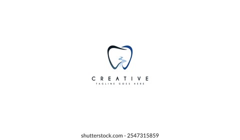 Dental River Logo Design ilustração vetorial.