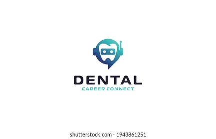 símbolo del vector del logotipo del robot dental ilustración del icono en el estilo del espacio negativo