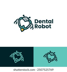 dental robot logo vector suitable for pediatric dentist