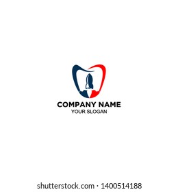 dental rocket logo design template