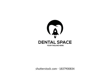 Dental And Rocket Vector Logo Design Template