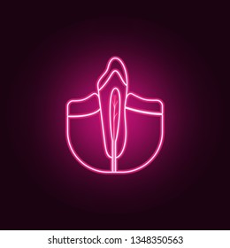 dental root icon. Elements of Dental in neon style icons. Simple icon for websites, web design, mobile app, info graphics