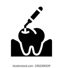 dental scaler glyph icon illustration vector graphic