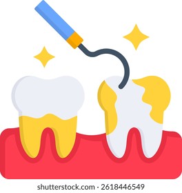 Dental Scaling Icon Flat Vector Illustration