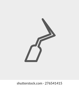 Dental scraper icon thin line for web and mobile, modern minimalistic flat design. Vector dark grey icon on light grey background.